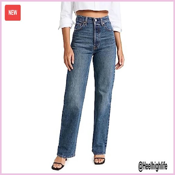 High Rise Full Length Jeans, Mid-Weight Denim, 5-Pocket Styling - Picture 2 of 7